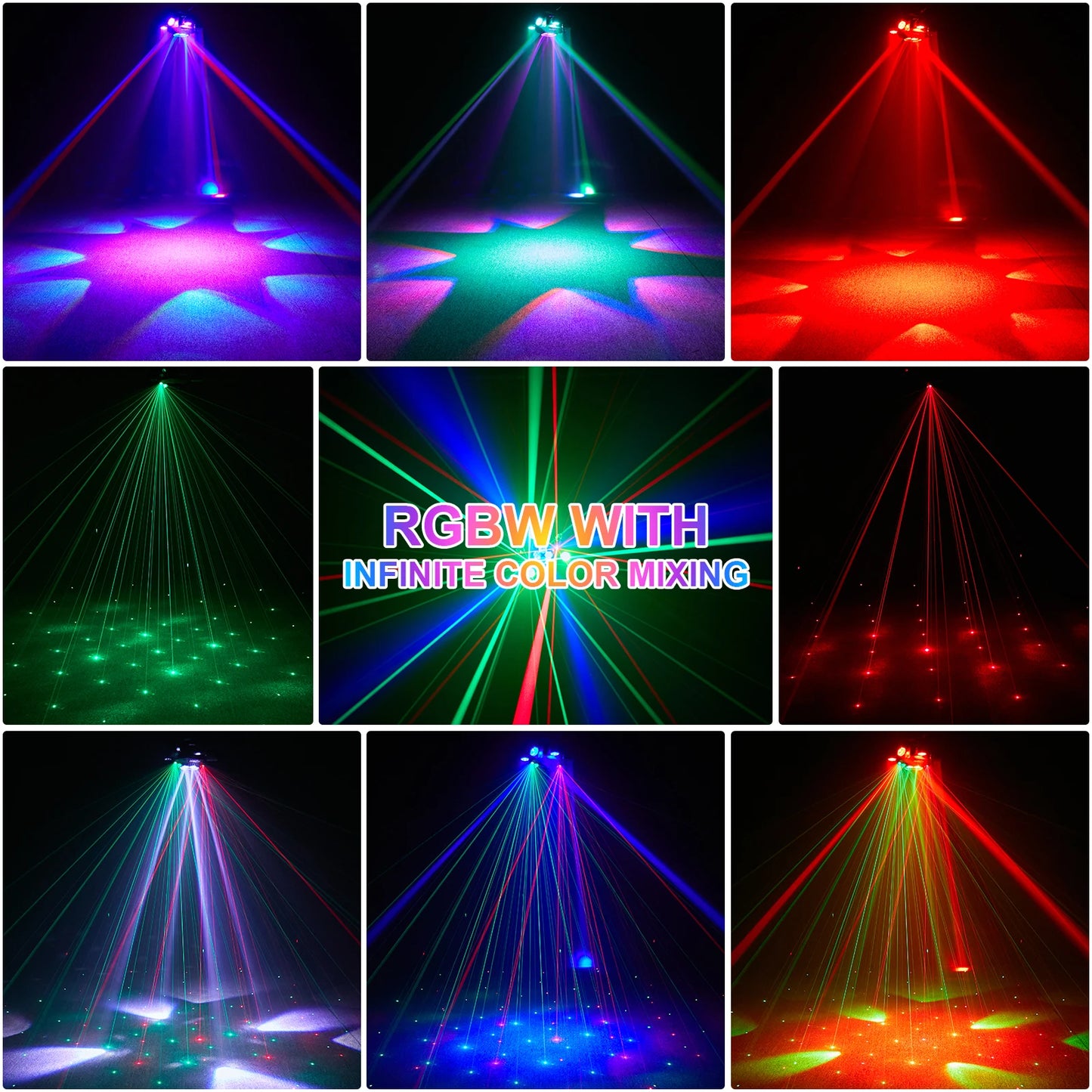 Yiflamefly 150W Moving Head DJ Lights 6 Arms Party Lights RGBW 4IN1 LED Stage Lighs DMX512 For Wedding Party Disco KTV Wedding