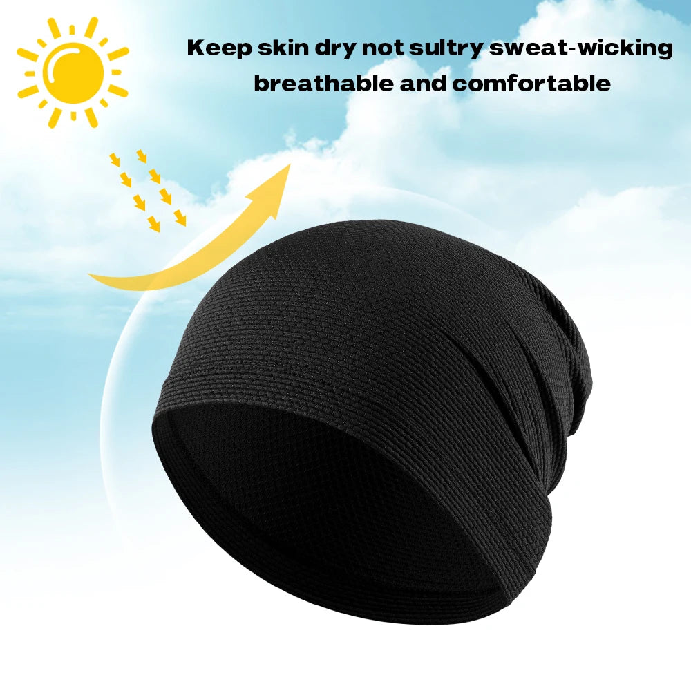 2PCS Quick-drying Running Caps Summer Breathable Cool Sports Hats Outdoor Cycling Hiking Baseball Skullies Stretchy Beanies Hat