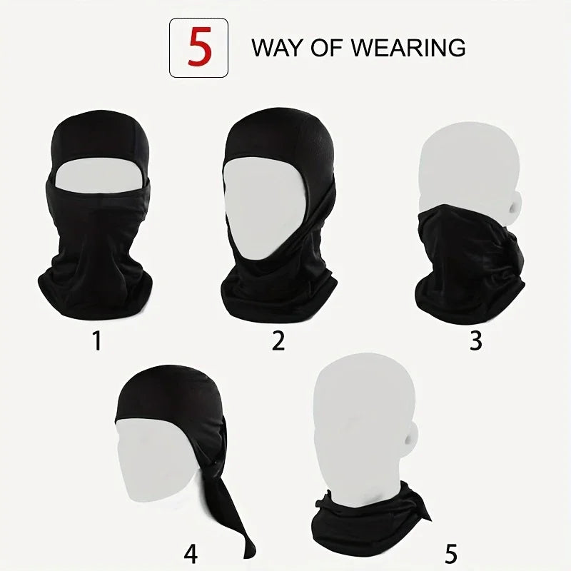Tactical Windproof Balaclava for Bicycle Riding, Full Cover, Outdoor Hunting, Hiking Head, Warm Shield, Ski Scarf