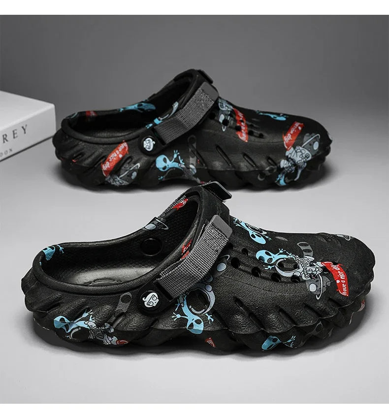 Men'S Breathable Casual Sandals Summer New Soft-Sole Non-Slip Comfort Outdoor Beach Shoes Fashion Youth Dual-Use Sports Slippers