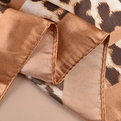 1PCS Women's Sexy Multicolor Leopard Print Woven Scarf Large Fashionable Headscarf for Travel Party Ladies Silk Square Scarf