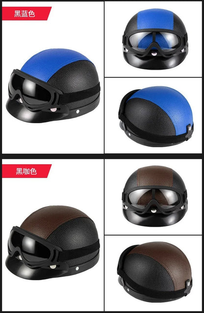 New style safety helmet motorcycle headgear all seasons universal for men and women, warm in autumn and winter,retro half helmet