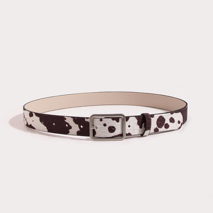 Newest 2.9cmX100cm Wide woman Square buckle Belt dairy cattle Striped Print Ladies Dress Belt Clothing accessories decoration