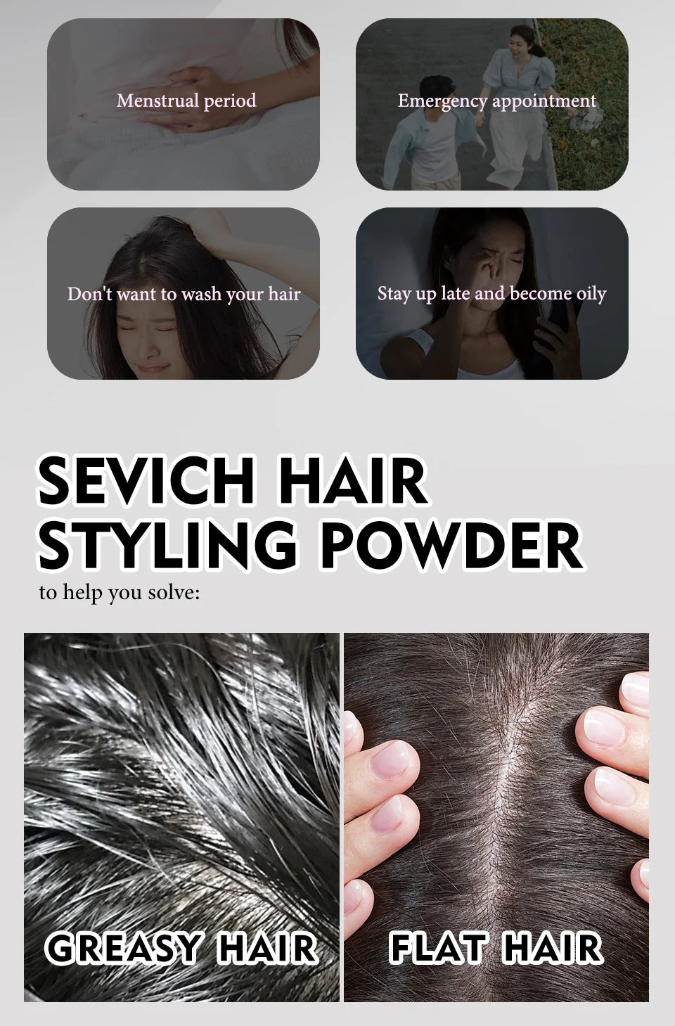 Sevich Hair Styling Powder 20g Fluffy Thin Hair Powder Spray Increases Hair Volume Captures Haircut Unisex Styling Hairspray