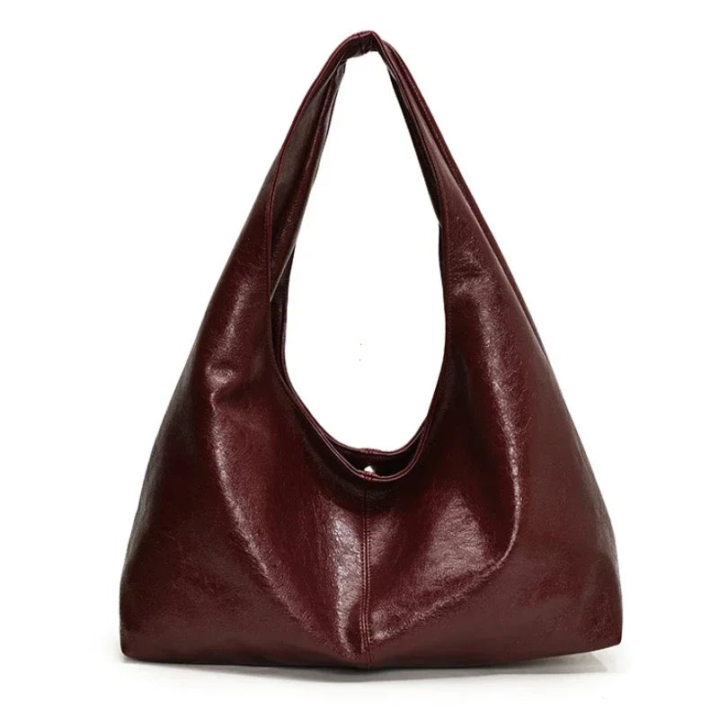 Large Capacity PU Leather Hobo Underarm Bags Autumn Winter Shoulder Bag for Women 2025 New Trend Y2K Handbags and Purses Tote