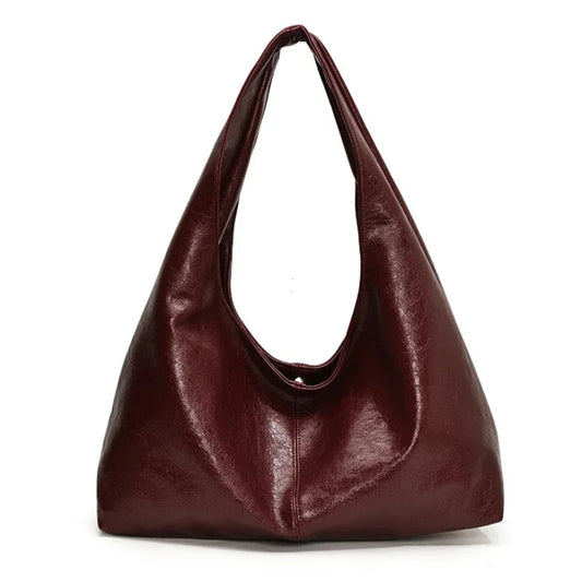 Large Capacity PU Leather Hobo Underarm Bags Autumn Winter Shoulder Bag for Women 2025 New Trend Y2K Handbags and Purses Tote