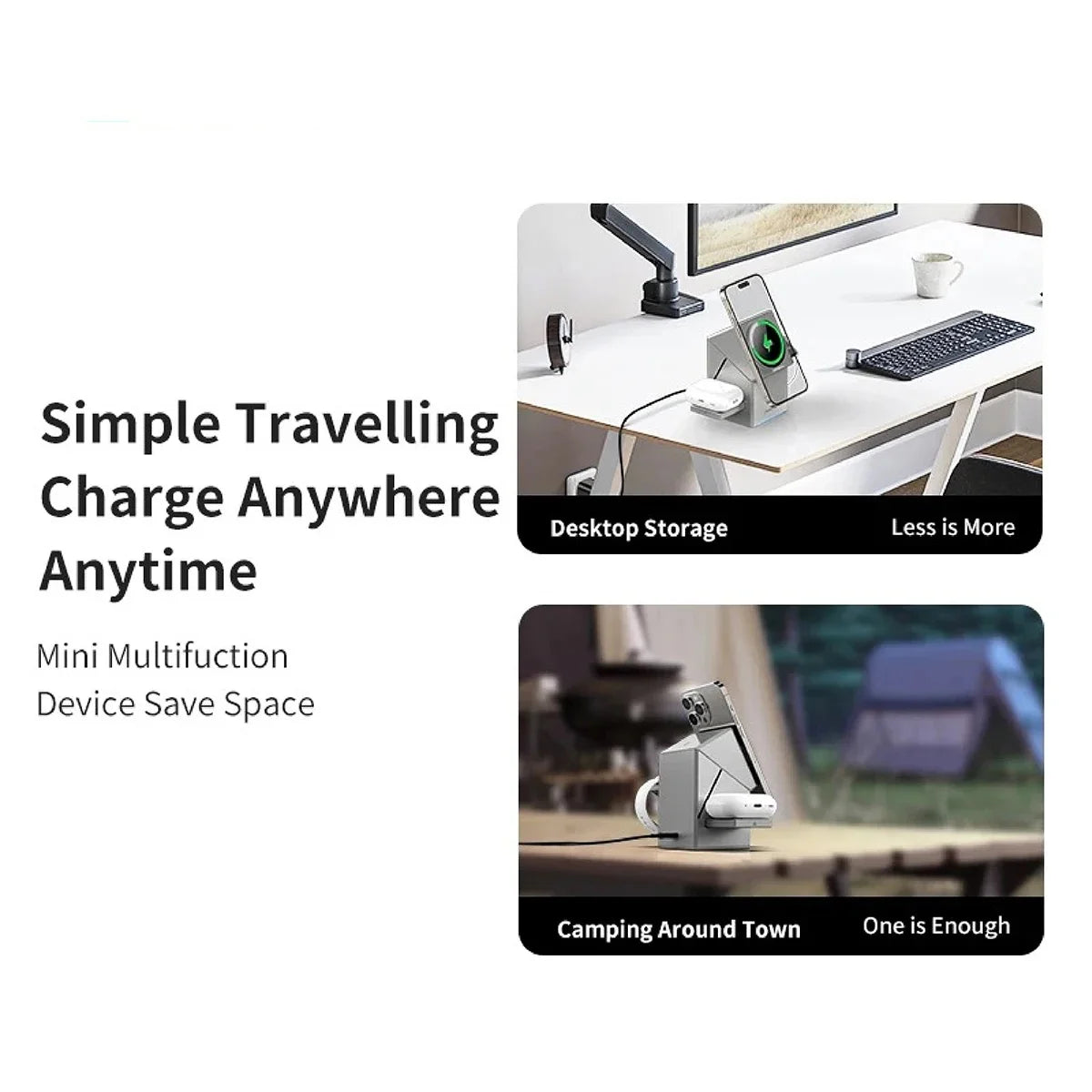 New 15W Qi2 3 In 1 Touch Autorotation Magnetic Wireless Charger For Android iPhone iWatch Magsafe Fast Charging Dock Station