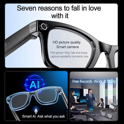 2025 New 8K HD Smart Glasses Photochromic Bluetooth Call Video Recording Voice Assistant Music Player Translate Camera Glasses