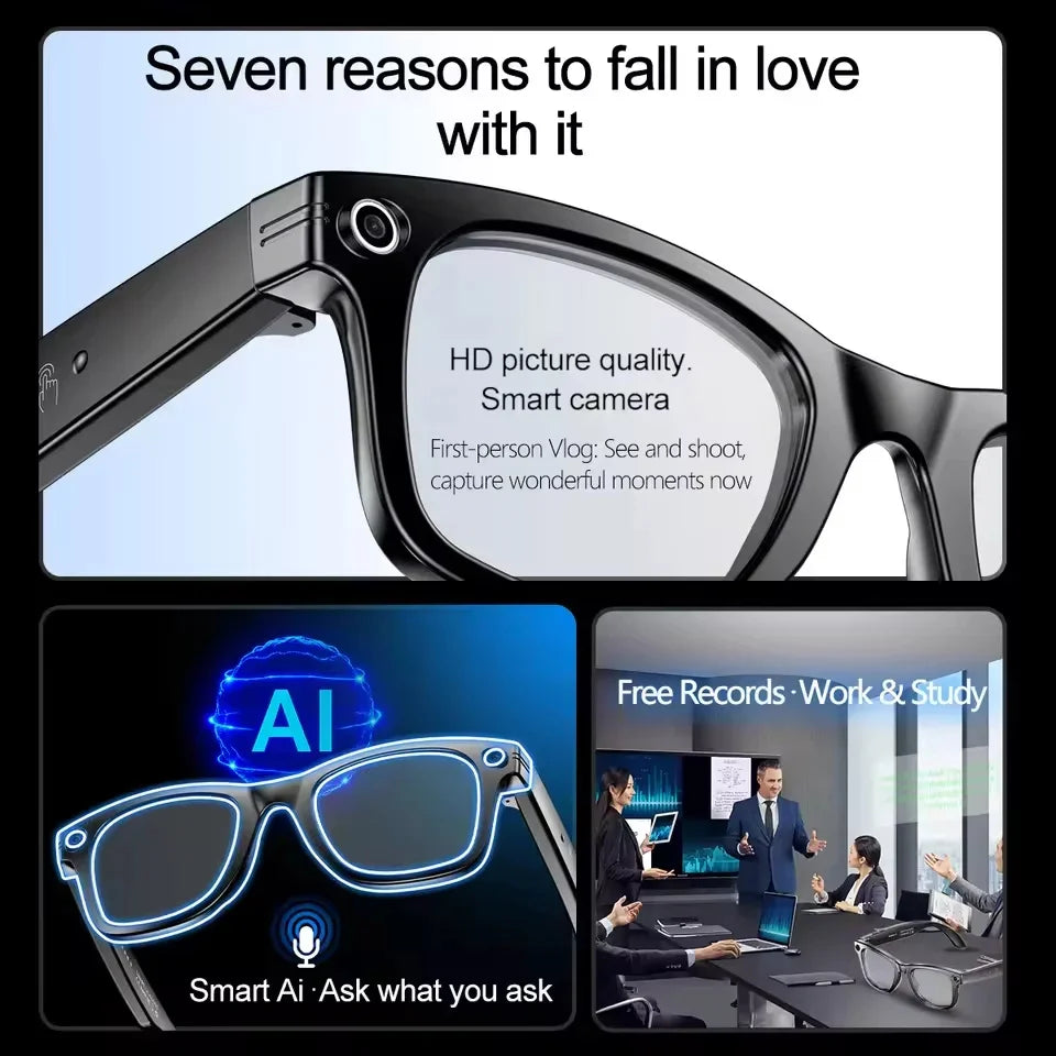 New 800W Pixel HD Camera SmartGlasses Men 1080P Image Quality Video Recording Photography Study Travel Color Change Glasses Lady
