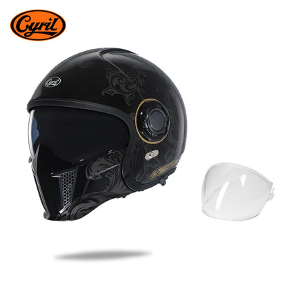 Full Face Open Face Motorcycle Helmet Double Lens Folding Modular Helmet Man Woman Retro Moto Integral Helmet