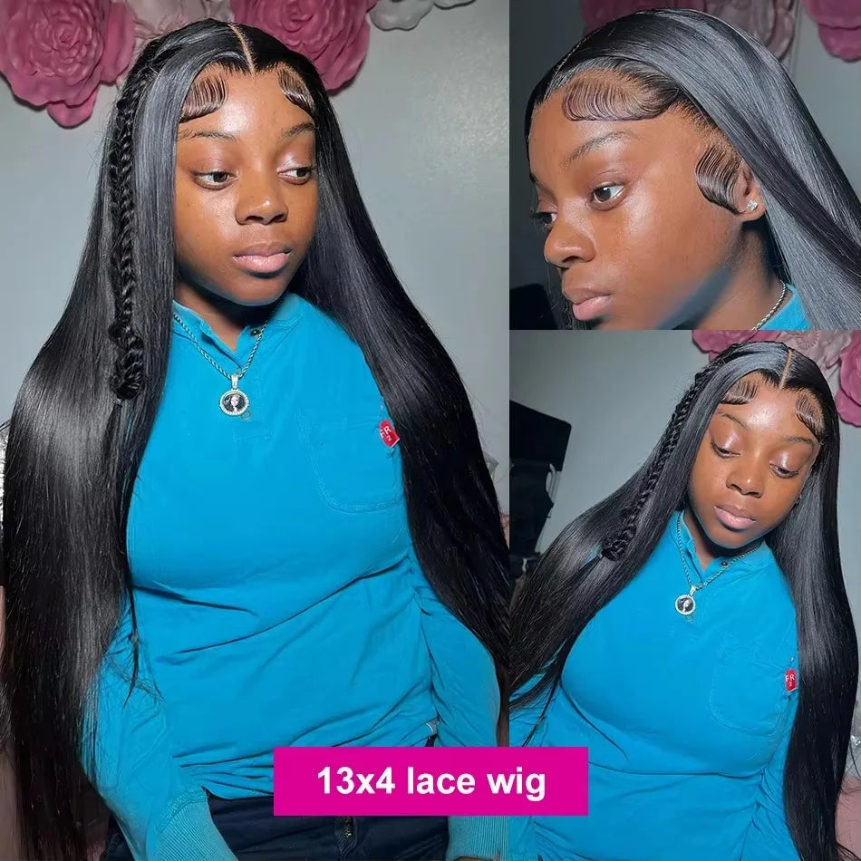 13x6 Bone Straight Hd Transparent 13x4 Lace Front Human Hair Wig 30 40 Inch For Women Pre Plucked With Baby Hair Lace Front Wigs
