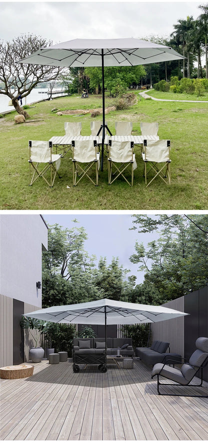 Parasol Beach Pool Easy Folding Metal Folding Wagon Cart Shading Garden Camping Umbrella for Outdoor Heat Insulation