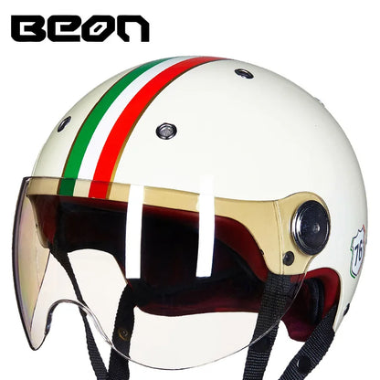 BEON Motorcycle Helmet for Adult and Child All Seasons Electric Vehicle Half Helmet Summer Sun Protection Helmet Motorcycle