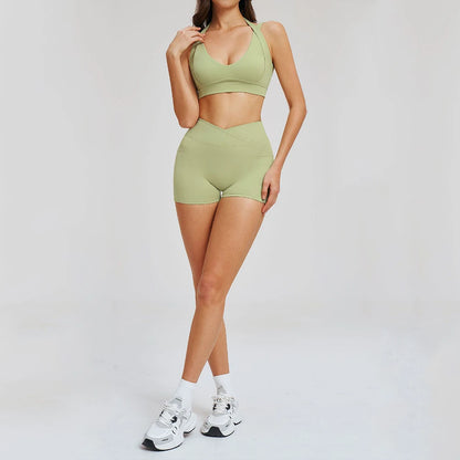 2 Pieces Yoga Suit for Women Clothes Sports Bra Shorts Sports Set Gym Running Training Sexy High Waist Butt Lift Sports Yoga Set