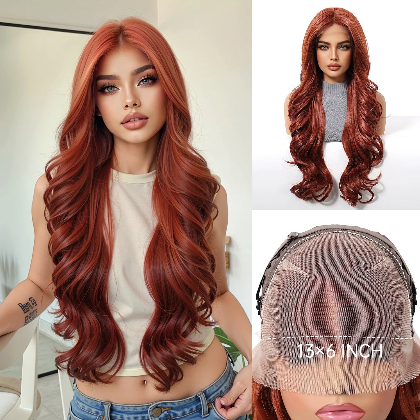 EASIHAIR Long Wavy HD Lace Front Synthetic Wigs for Women Natural Wave Blonde Wigs With Dark Roots 13*6 Lace Wigs Heat Resistant