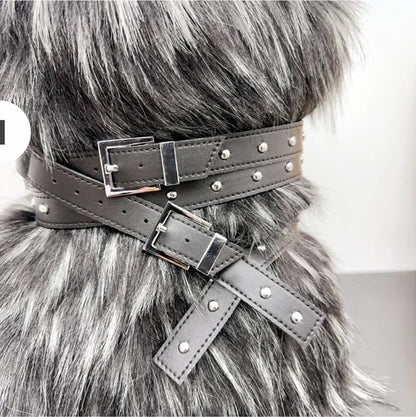 Faux Fur Knee-High Boot Round Toe Height Increasing Wild Winter Warmer Belt Buckle Slip-On Fashion Luxury Sexy Women Shoe Newest