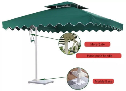 Garden Parasol Large Beach Patio Picnic Umbrella Patterned Outdoor Patio with Led Light Solar Base Wholesale Dropshipping