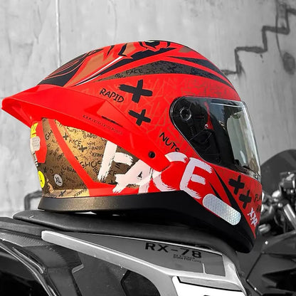 Motorcycle Helmet Anti-fog Dual Lenses Large Tail Full Face Helmets Men Women Motorbike Racing Helmets Casque Moto Casco