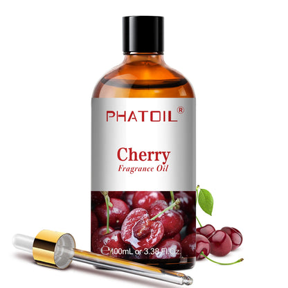 PHATOIL 100ml Aromatherapy Fragrance Oil with Glass Dropper Lime Coconut Strawberry Cherry Watermelon Lemon Mango Aroma Oils