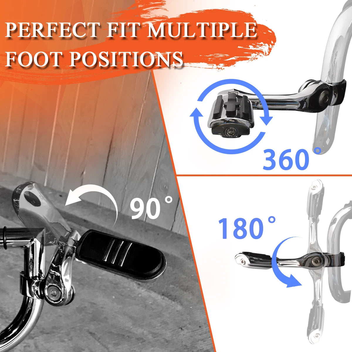 Motorcycle 1 1/4" Highway Footrest Engine Guard Mount Footpegs For Harley Road King Sportster 1200 Iron 883 Electra Street Glide