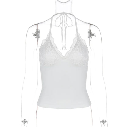 2025 New Fashion Tank Top Sexy Lace Backless Women Tops Strap Tank Top Sexy Women Clothing m