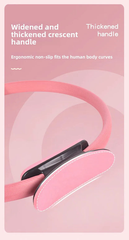 1Pcs 38CM Yoga Pilates Ring with Anti Slip Handle yoga Sports Resistance Circle for Women Home Fitness Muscle Training Equipment