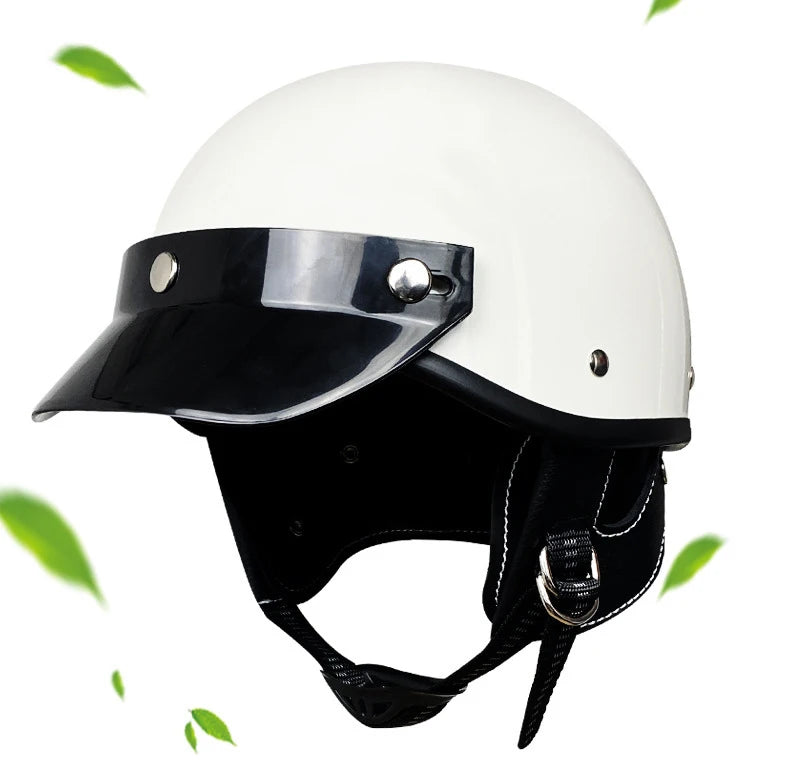 Motorcycle Half Helmet Vintage Motorbike Helmets Men Women Unisex Scooter Four Seasons Helmet Motocross Open Face Helmet S-XL