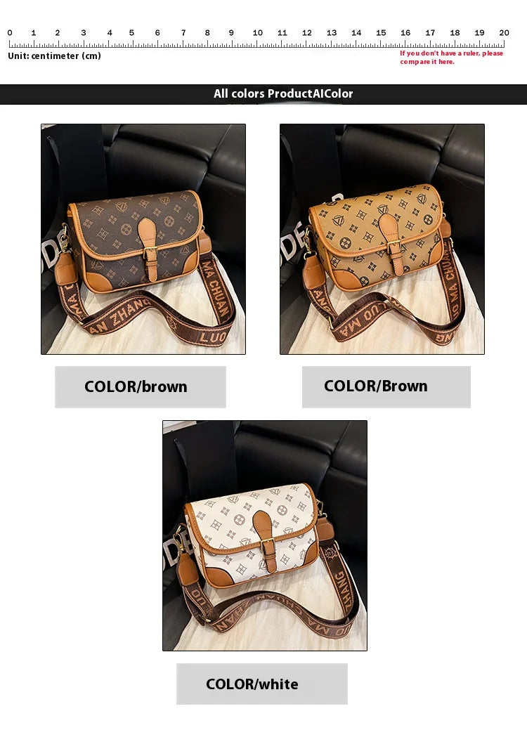 New Classic Texture Crossbody Bag Versatile Crossbody Bag High-End Underarm Bag Nurse Bag Wide Shoulder Strap Bag