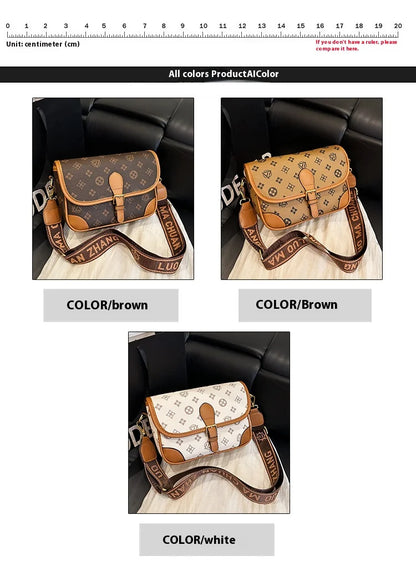 New Classic Texture Crossbody Bag Versatile Crossbody Bag High-End Underarm Bag Nurse Bag Wide Shoulder Strap Bag
