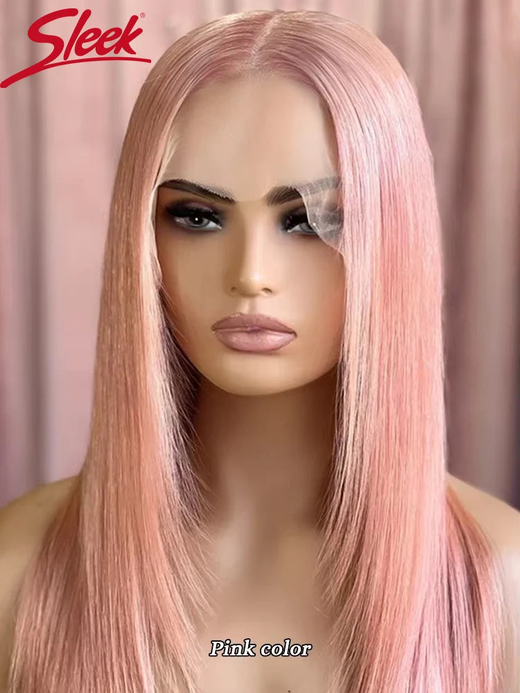 Sleek Straight Lace Front Wigs 13x6x1 Lace Part Human Hair Wig For Women Transparent Lace Highlight Blonde Big Sale Remy Hair