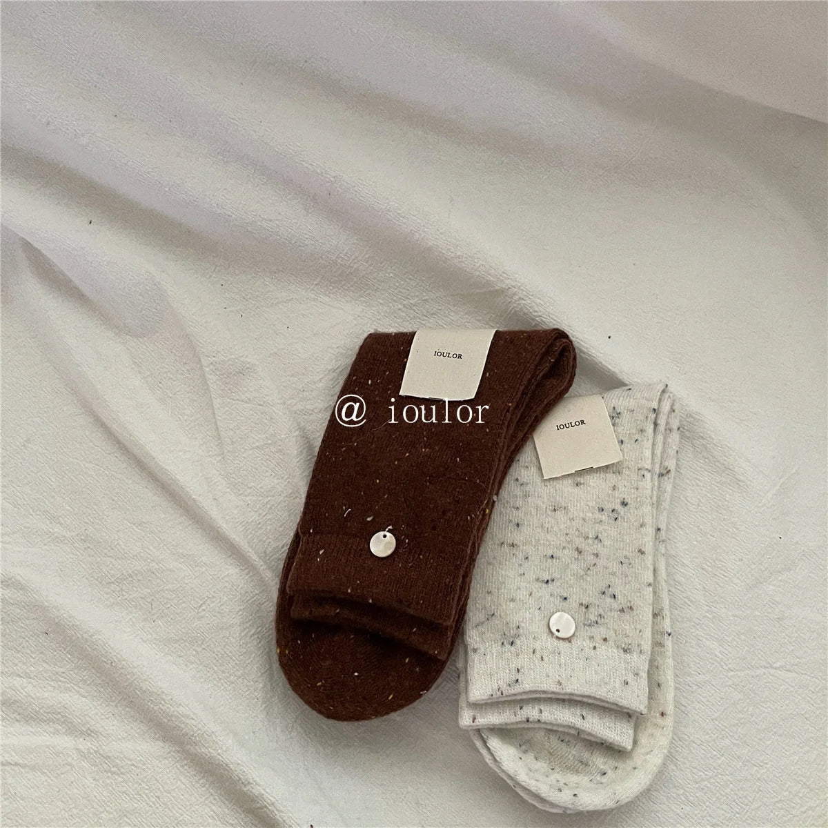 SP&CITY Colored Dotted Sheep Woolen Socks Women's Winter Warm Keeping Middle Tube Socks Casual Thick Korean Fashion Stockings