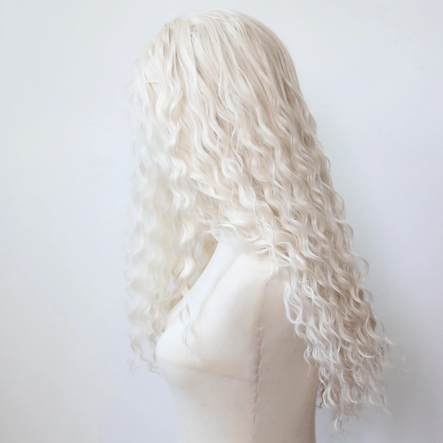 Black Romance Curly Synthetic Lace Front Wig Long Deep Curly Jet Black Lace Front Synthetic Wig Pre Plucked Natural Hairline