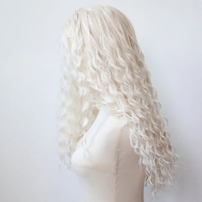 Black Romance Curly Synthetic Lace Front Wig Long Deep Curly Jet Black Lace Front Synthetic Wig Pre Plucked Natural Hairline
