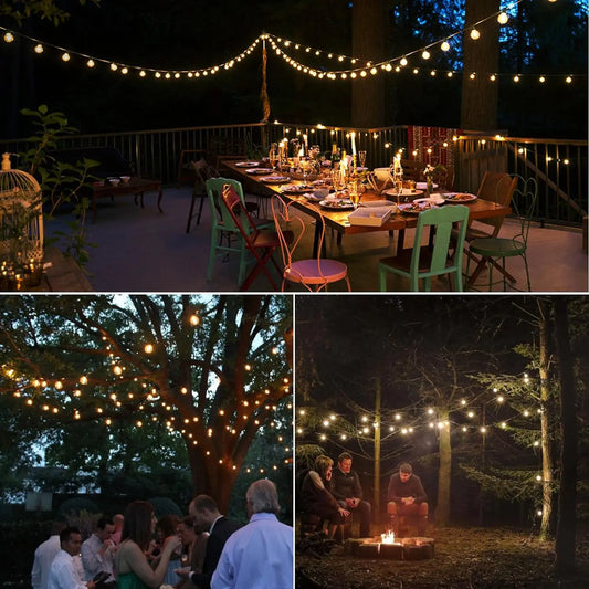 Shatterproof G40 String Light 220V 110V Led Outdoor Lights Garland E12 Waterproof Connectable Festoon Decoration Camping Light