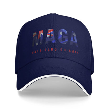 Make Albo Go Away MAGA Sandwich Cap Unisex Outdoor,Baseball Caps Australia Saying Adjustable Sun Caps All seasons Hat