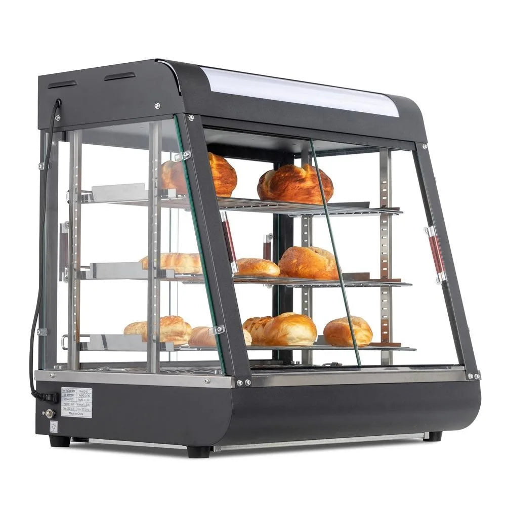 3 Tiers Electric Commercial Food Warmer Display Pizza Heated ShowCase 25W Bulb