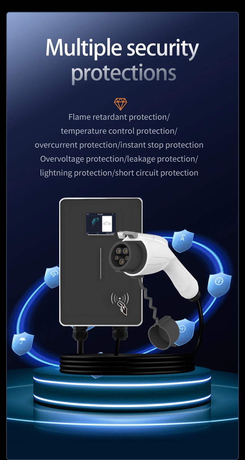 JIGU Type1 SAE J1772 EV Charger Station 32A Wallbox APP Function 7.6KW Charging Station Electric Vehicle Car