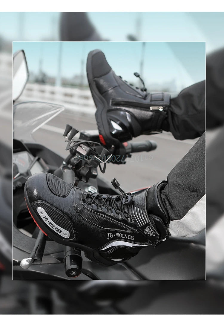 Boots For Motorcyclist Man Women Waterproof Enduro Motorcycle Boots Motorcycle Shoes Moto Hombre Anti-Fall Riding Short Boots
