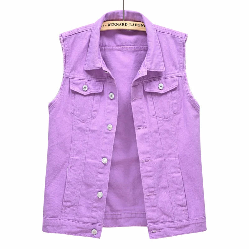 Coats Fashion Clothes Casual Vintage Elegant Sleeveless Denim Vest for Women Jacket Spring Streetwear Women Clothing Autumn