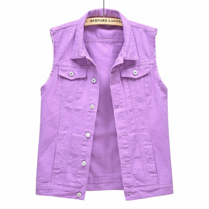 Coats Fashion Clothes Casual Vintage Elegant Sleeveless Denim Vest for Women Jacket Spring Streetwear Women Clothing Autumn