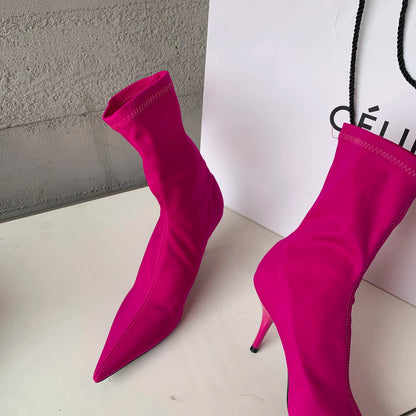 Eilyken New Spring Autumn Stretch Fabric Women Ankle Boots Sexy Pointed Toe High Heels Fashion Female Socks Pumps Shoes