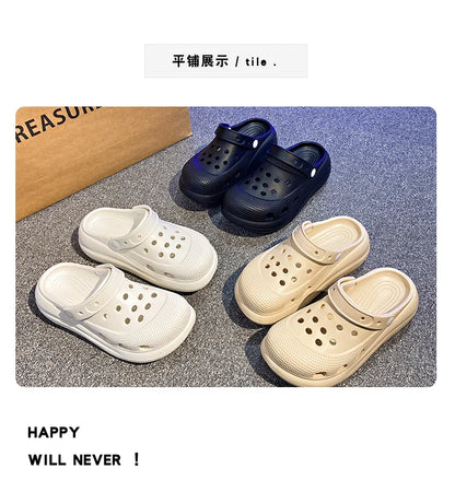 A Pair of Women's Fashionable Clogs, Women's Wear-Resistant and Comfortable Thick-Soled Beach Shoes, Outdoor Casual Trendy Women's Shoes