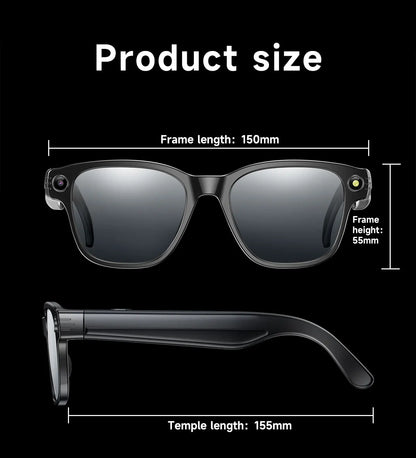 New AI Smart Glasses 800W Camera WIFI+Bluetooth Real-time Transmission Sunglasses Touch Control Video Record Glasses For XIAOMI