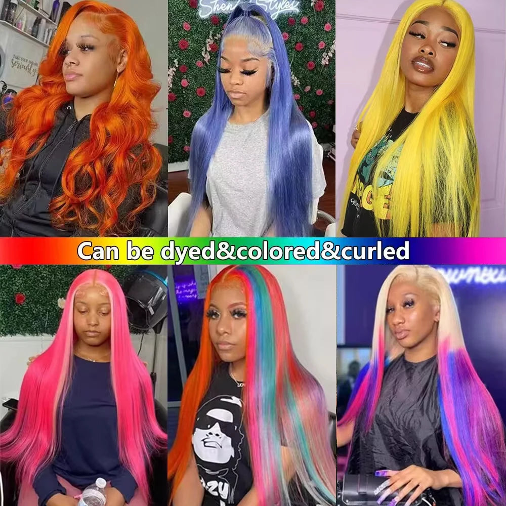 613 Blonde Colored Straight 13x4 13x6 Hd Lace Frontal Human Hair Wigs 30 Inch Brazilian Transparent Lace Front Wigs For Women