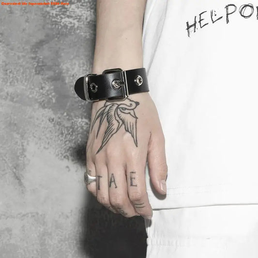 E06E Cool Punk Bracelets Men Women Retro Bracelet Adjustable Wrist Belt Buckle Styles Cuff Bangle Bracelet for Party Club Daily