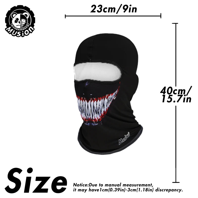 Windproof Dustproof Music Balaclava Riding Mask Funny Skeleton Street Style Personalized Motorcycle Skiing Fishing  Sports Hat