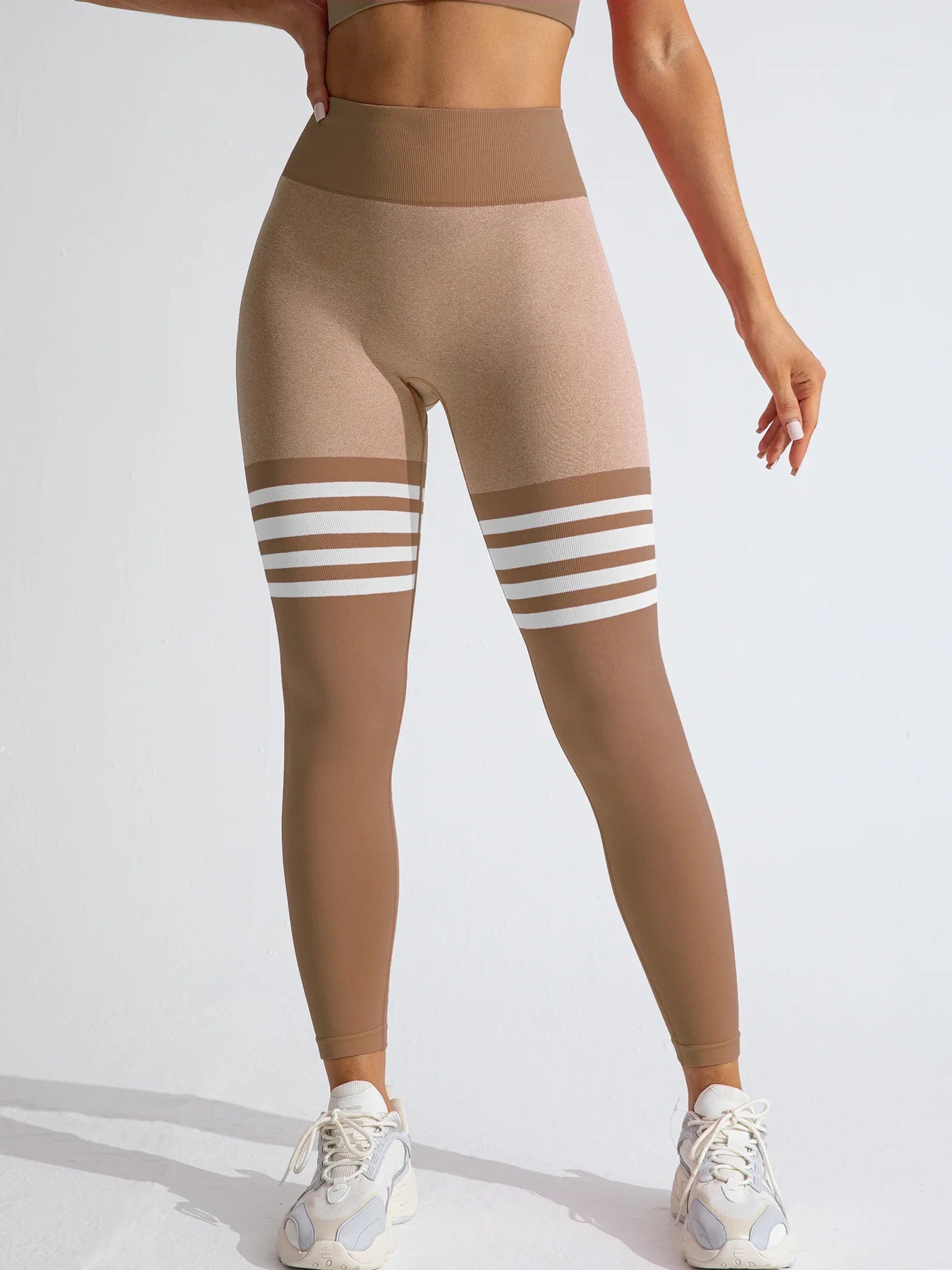 Women V Back Line Leggings Butt Lifting Gym Fitness Athletic Workout Elastic Leggins Outdoor Yoga Pants Sports Training Tights