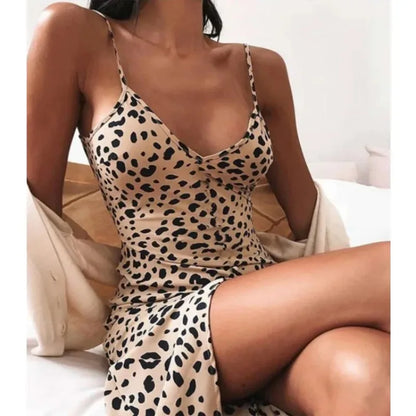 Women's S-5XL size Slim fit women's clothing with new leopard print print for spring and summer suspender dress Women's dress