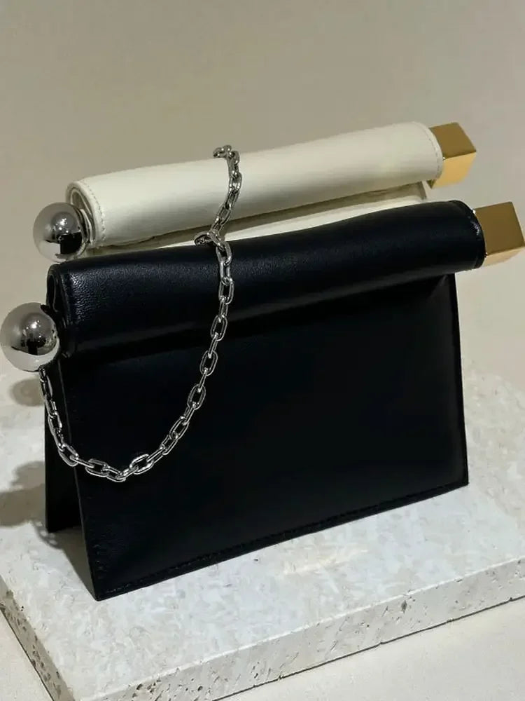 2025 New Retro Style pu Leather Shoulder Chain Crossbody Flip Cover Accordion Bags Small Square Bag Women's Handbag