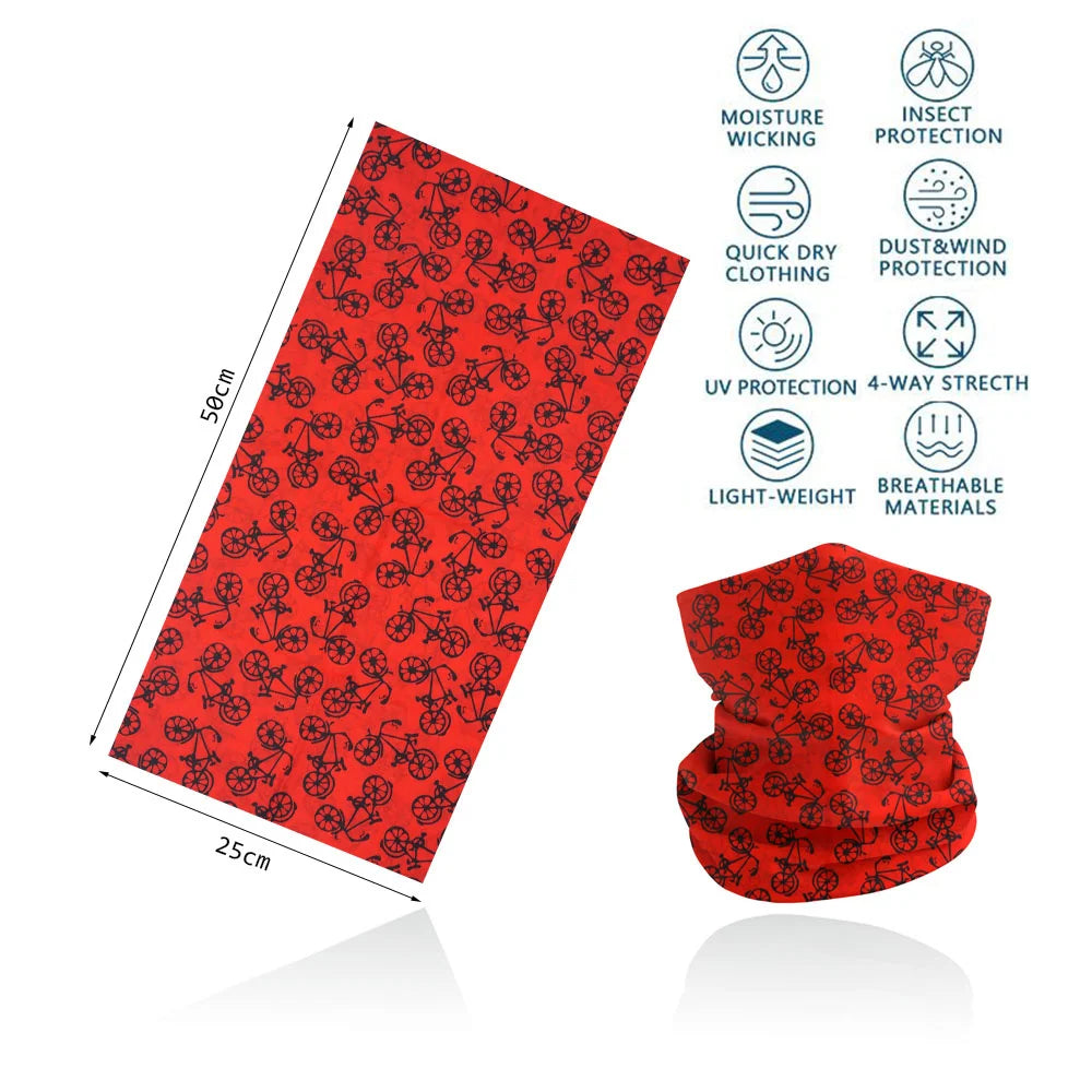 Motorcycling Running Outdoor Sports Face Bandanas Men Neck Warm Gaiter Women Headscarf UV Protection Seamless Tube Face Shield